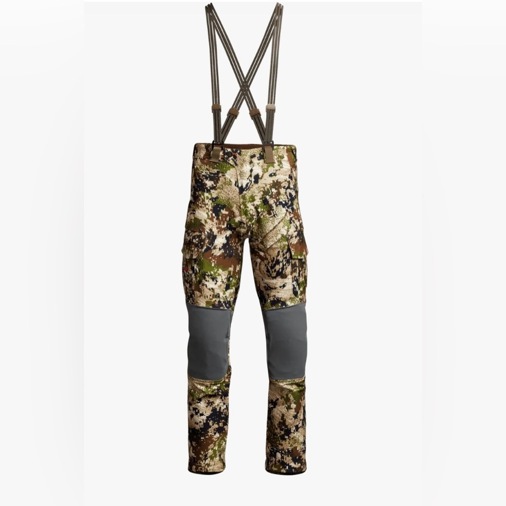 Sitka Men's Camo Hunting Pants with Suspenders - Green/Brown Camo